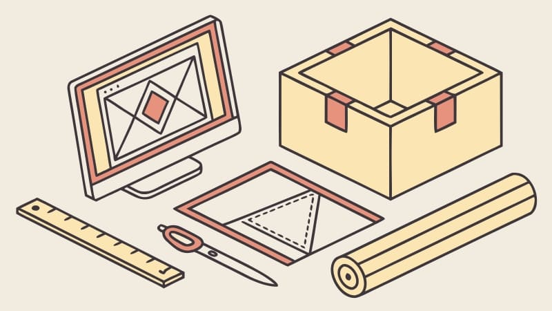 A computer screen showing a [dieline](https://www.globalvision.co/blog/what-is-a-dieline-in-printing-and-packaging)<sup id=