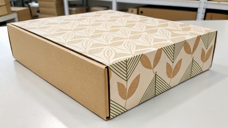 Flexographic Printing on Corrugated Cardboard A large industrial printer applying ink directly onto a sheet of corrugated cardboard.