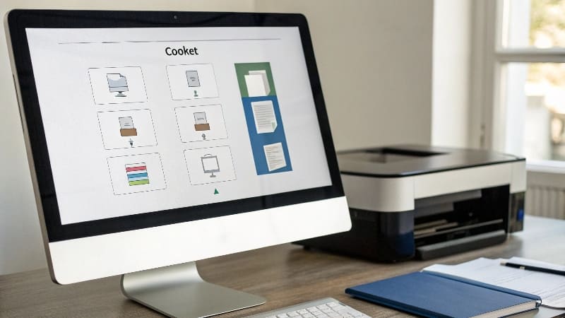 A computer screen showing the print dialog box with the "Booklet" option highlighted.