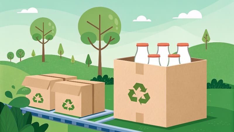 An illustration showing a [circular economy](https://wansapackaging.com/the-future-of-sustainable-packaging-innovations-and-solutions-for-2025/)<sup id=
