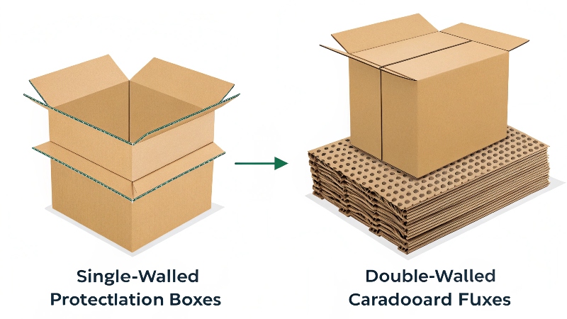 A side-by-side comparison showing a one-piece mailer box next to a two-piece [rigid box](https://wansapackaging.com/what-are-custom-rigid-boxes/)<sup id=