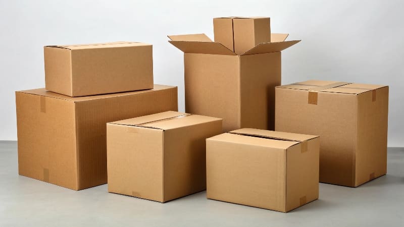 Unique Custom-Sized Product Boxes A collection of custom-made product boxes in various unique shapes and sizes.