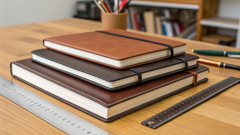 An [A4](https://www.galenleather.com/blogs/news/notebook-sizes?srsltid=AfmBOooENBRGPyyxjKQYu_ZoAt8-iCpzQYGDp0vEFcY2F9CzNJDNgN_5)<sup id=