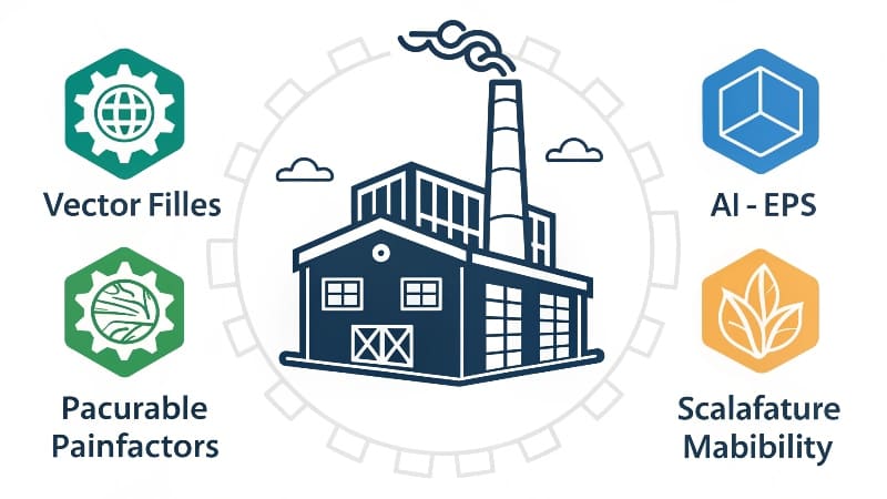 Logo Design Package Files A computer screen showing a designer's folder with neatly organized vector file types like AI, EPS, and PDF.