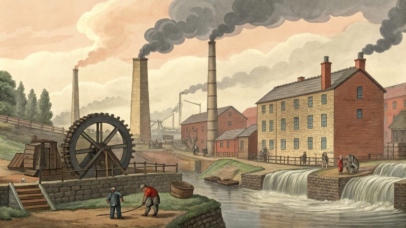 A Mature Industrial Cluster An aerial view showing a dense concentration of factories and supporting businesses.