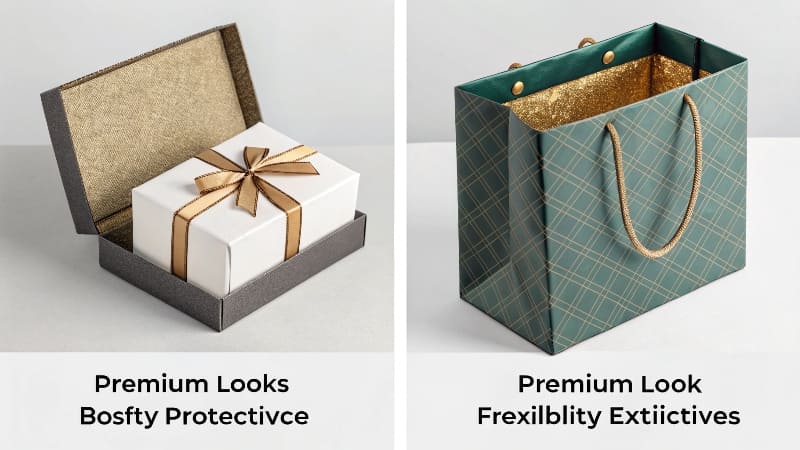 Gift Boxes for Social Media Unboxing A phone recording an 'unboxing' video of a product in a stylish gift box for social media.