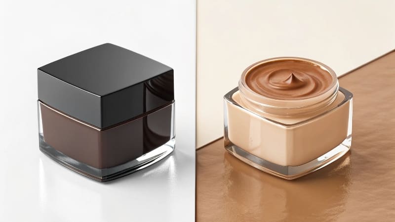 Professional Designer's Finish Choices A mood board in a design studio showing swatches of matte and glossy paper finishes.