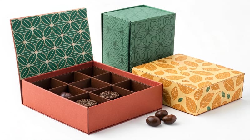 An assortment of beautifully designed [custom packaging](https://wansapackaging.com/5-important-things-to-consider-for-luxury-products-packaging/)<sup id=