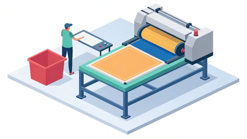 Modern Polyester Screen Mesh A close-up shot showing the durable synthetic mesh of a modern printing screen.