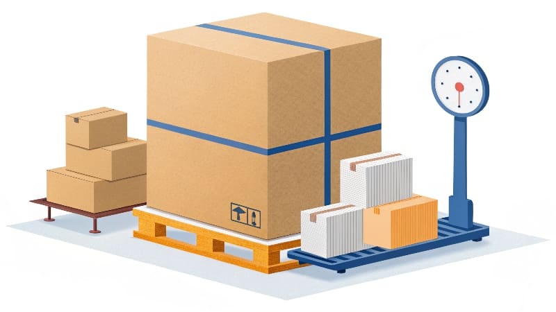 A person using a measuring tape on a box to calculate its dimensions for shipping.