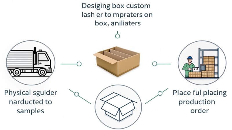 The Custom Box Ordering Process A step-by-step infographic showing the custom box ordering process.