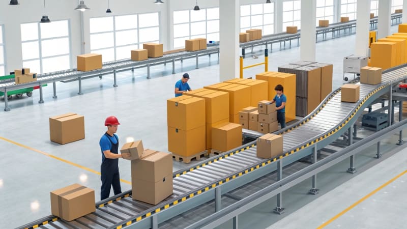 The Machinery of a Box Making Business A large, industrial printing press in action at the Wansa Packaging factory.