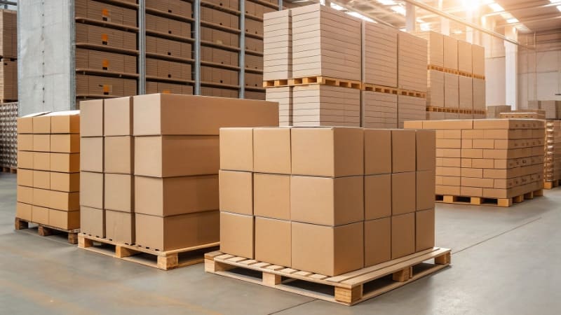 Folding vs. Buying Assembled Boxes An employee quickly and easily folding a flat mailer box at a packing station.
