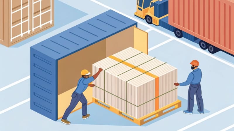 A large, properly sealed corrugated box ready for shipping with labels.