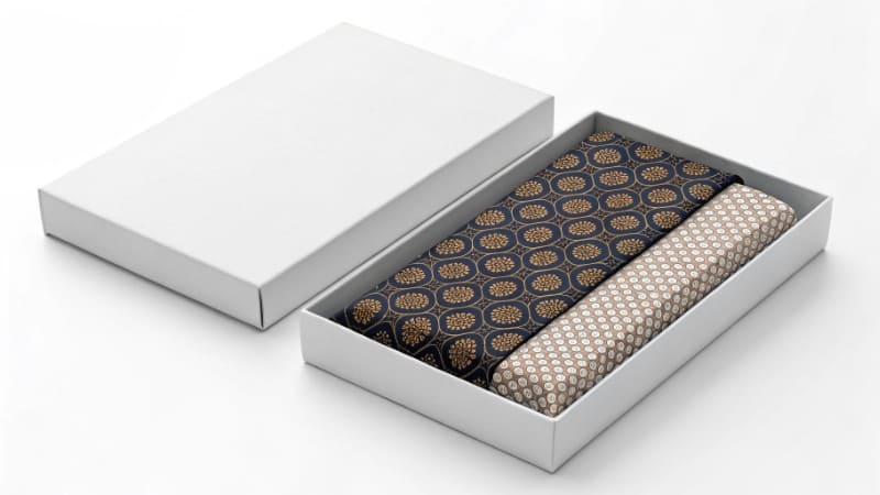 A diagram showing an item in a small box, which is then placed inside a larger box with cushioning material.