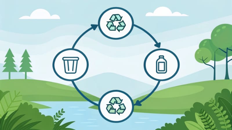 The 5 R's of Sustainable Packaging An infographic with icons representing Reduce, Reuse, Recycle, Renew, and Replace.