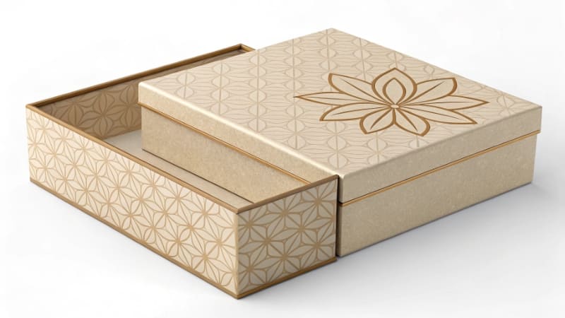 An image displaying three sleeve types: a narrow belly band, a full sleeve, and a drawer-style sleeve-and-tray box.