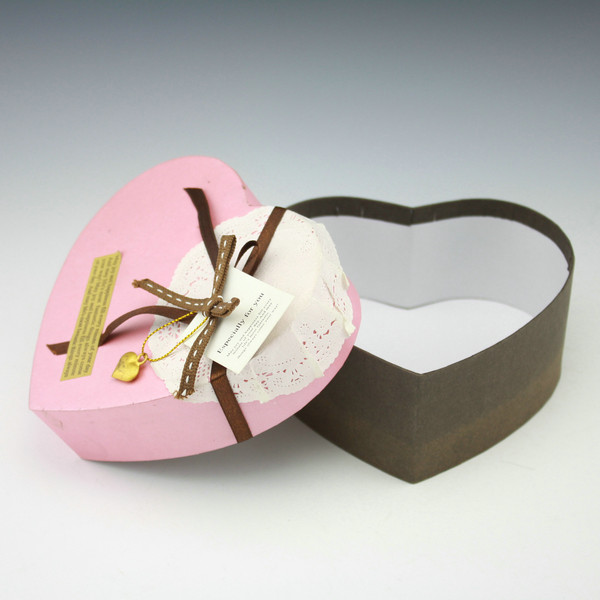 heart shape gift box with ribbon decoration
