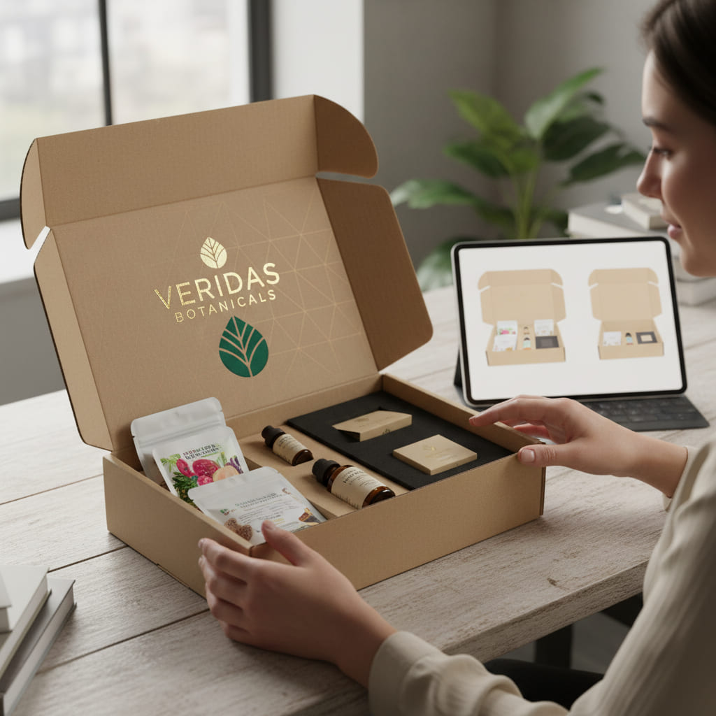 Trusting Your Packaging Manufacturer A handshake between a client and a packaging manufacturer over a finished box prototype.